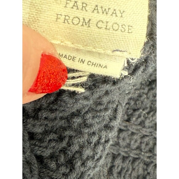 Anthropologie Far Away From Close Navy Sweater Dress Knit Pocket Dress Medium - Picture 8 of 12